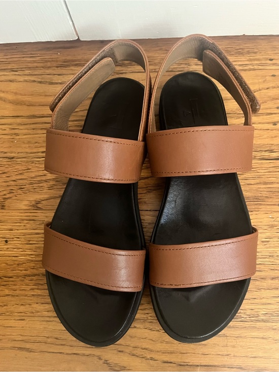 Flattered Shoes - Double Strap Brown Leather Sandals by Flattered